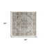 8' Gray and Ivory Square Medallion Power Loom Distressed Area Rug