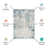 8' Gray and Ivory Square Abstract Power Loom Area Rug