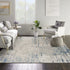 8' Gray and Ivory Square Abstract Power Loom Area Rug