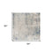 8' Gray and Ivory Square Abstract Power Loom Area Rug