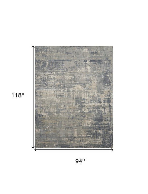 9' X 12' Beige and Gray Abstract Power Loom Area Rug