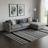 8' X 10' Black Striped Power Loom Area Rug