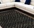 8' X 10' Black and Ivory Abstract Power Loom Distressed Area Rug
