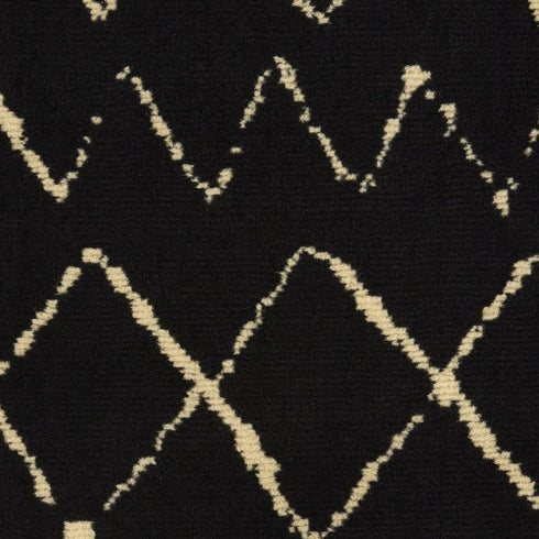8' X 10' Black and Ivory Abstract Power Loom Distressed Area Rug