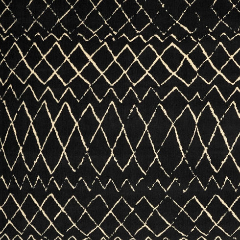 8' X 10' Black and Ivory Abstract Power Loom Distressed Area Rug