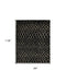 8' X 10' Black and Ivory Abstract Power Loom Distressed Area Rug