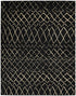 8' X 10' Black and Ivory Abstract Power Loom Distressed Area Rug