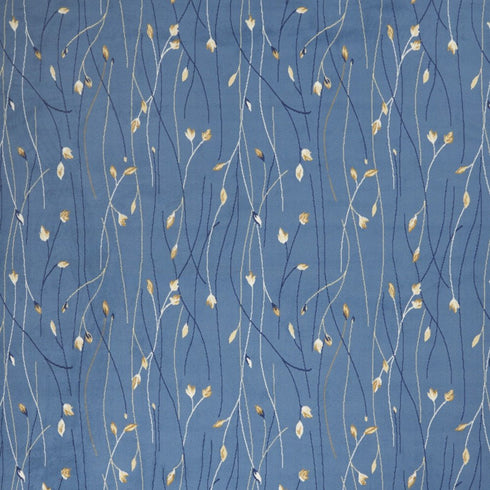 8' X 10' Blue and Beige Floral Power Loom Area Rug