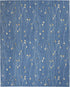 8' X 10' Blue and Beige Floral Power Loom Area Rug
