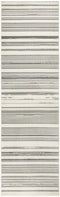 8' Gray And Ivory Striped Distressed Runner Rug