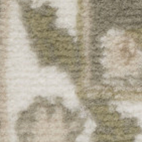 8' Green And Ivory Medallion Distressed Runner Rug