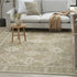 8' Green And Ivory Medallion Distressed Runner Rug