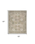 8' Green And Ivory Medallion Distressed Runner Rug