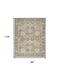 8' X 10' Green and Ivory Medallion Power Loom Distressed Area Rug