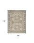 8' X 10' Green and Ivory Medallion Power Loom Distressed Area Rug