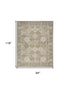 8' Green And Ivory Medallion Distressed Runner Rug