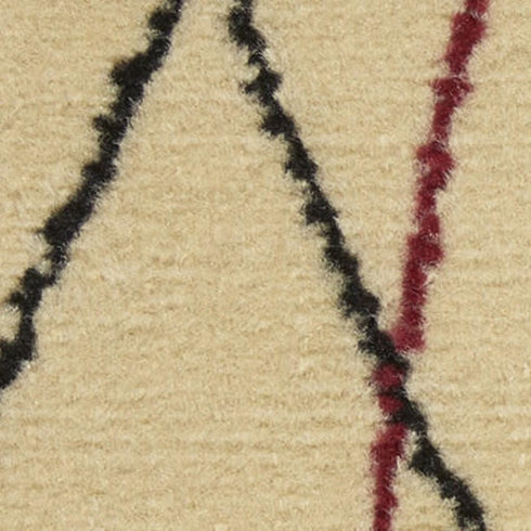 5' X 7' Red and Ivory Floral Power Loom Area Rug