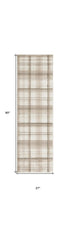 8' X 10' Beige and Ivory Plaid Power Loom Area Rug