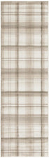 8' X 10' Beige and Ivory Plaid Power Loom Area Rug