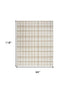8' X 10' Beige and Ivory Plaid Power Loom Area Rug