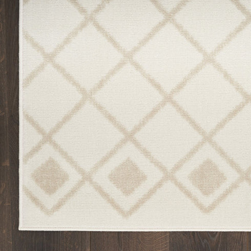 8' Beige And Ivory Moroccan Runner Rug