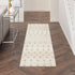 8' Beige And Ivory Moroccan Runner Rug