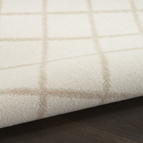 8' Beige And Ivory Moroccan Runner Rug