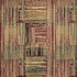 8' X 10' Tan Black and Red Striped Non Skid Area Rug