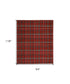 8' X 10' Red and Black Plaid Power Loom Area Rug