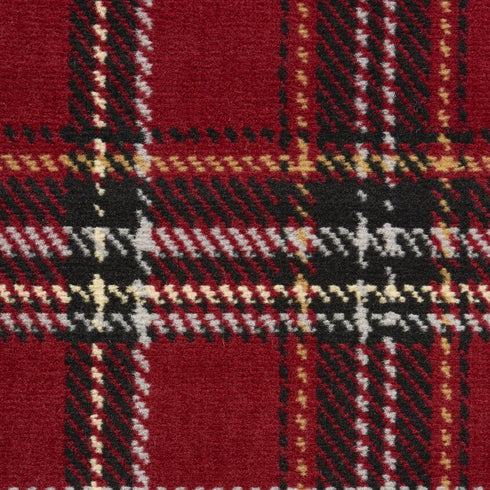 8' X 10' Red and Black Plaid Power Loom Area Rug