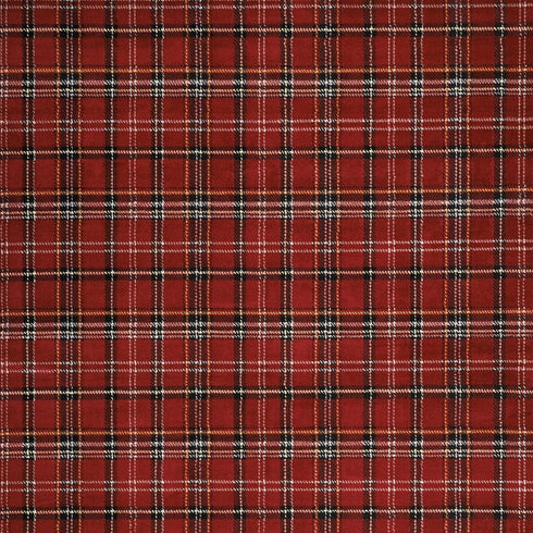 8' X 10' Red and Black Plaid Power Loom Area Rug
