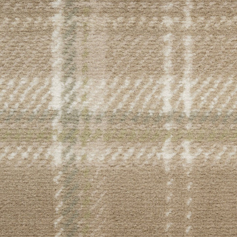 8' X 10' Brown and Ivory Plaid Non Skid Area Rug