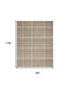 8' X 10' Brown and Ivory Plaid Non Skid Area Rug