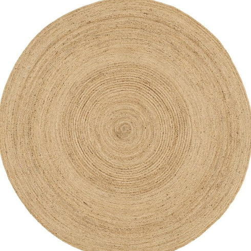8' Natural Jute Flatweave Handmade Round Rug