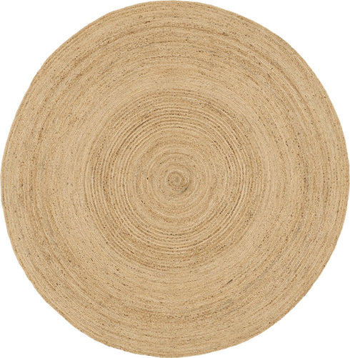 8' Natural Jute Flatweave Handmade Round Rug