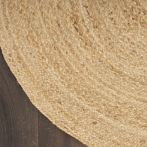 8' Natural Jute Flatweave Handmade Round Rug