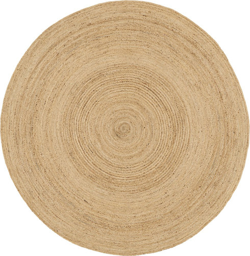 8' Natural Jute Flatweave Handmade Round Rug