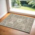 8' Green And Ivory Medallion Distressed Runner Rug