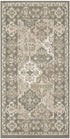 8' Green And Ivory Medallion Distressed Runner Rug