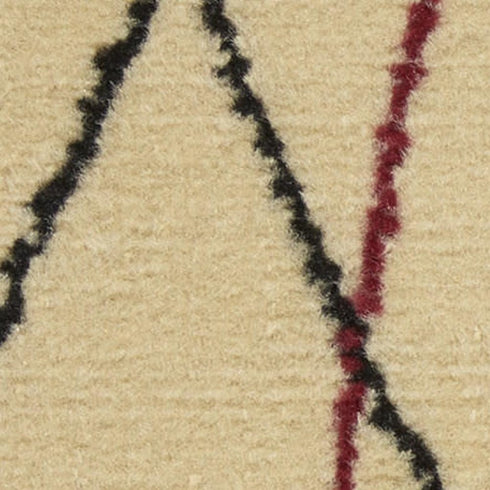 5' X 7' Red and Ivory Floral Power Loom Area Rug