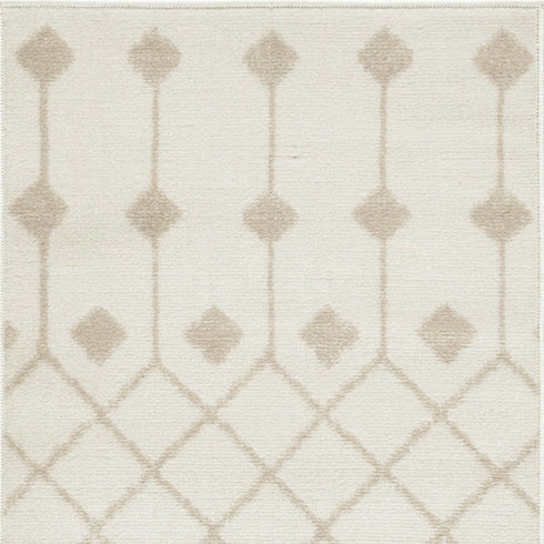 8' Beige And Ivory Moroccan Runner Rug