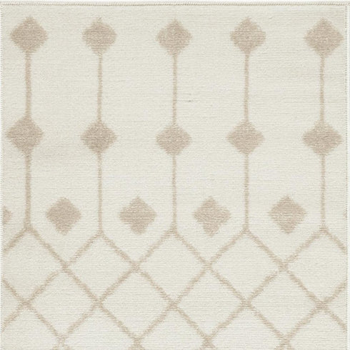 8' Beige And Ivory Moroccan Runner Rug