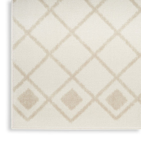 8' Beige And Ivory Moroccan Runner Rug