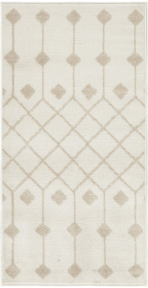 8' Beige And Ivory Moroccan Runner Rug