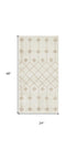 8' Beige And Ivory Moroccan Runner Rug