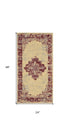 2' X 4' Cream Gray And Red Medallion Distressed Area Rug