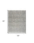 5' X 8' Charcoal Brown And Ivory Floral Distressed Area Rug With Fringe