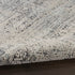 8' Ivory And Blue Geometric Distressed Runner Rug With Fringe