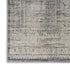 8' Ivory And Blue Geometric Distressed Runner Rug With Fringe