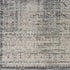 8' Ivory And Blue Geometric Distressed Runner Rug With Fringe